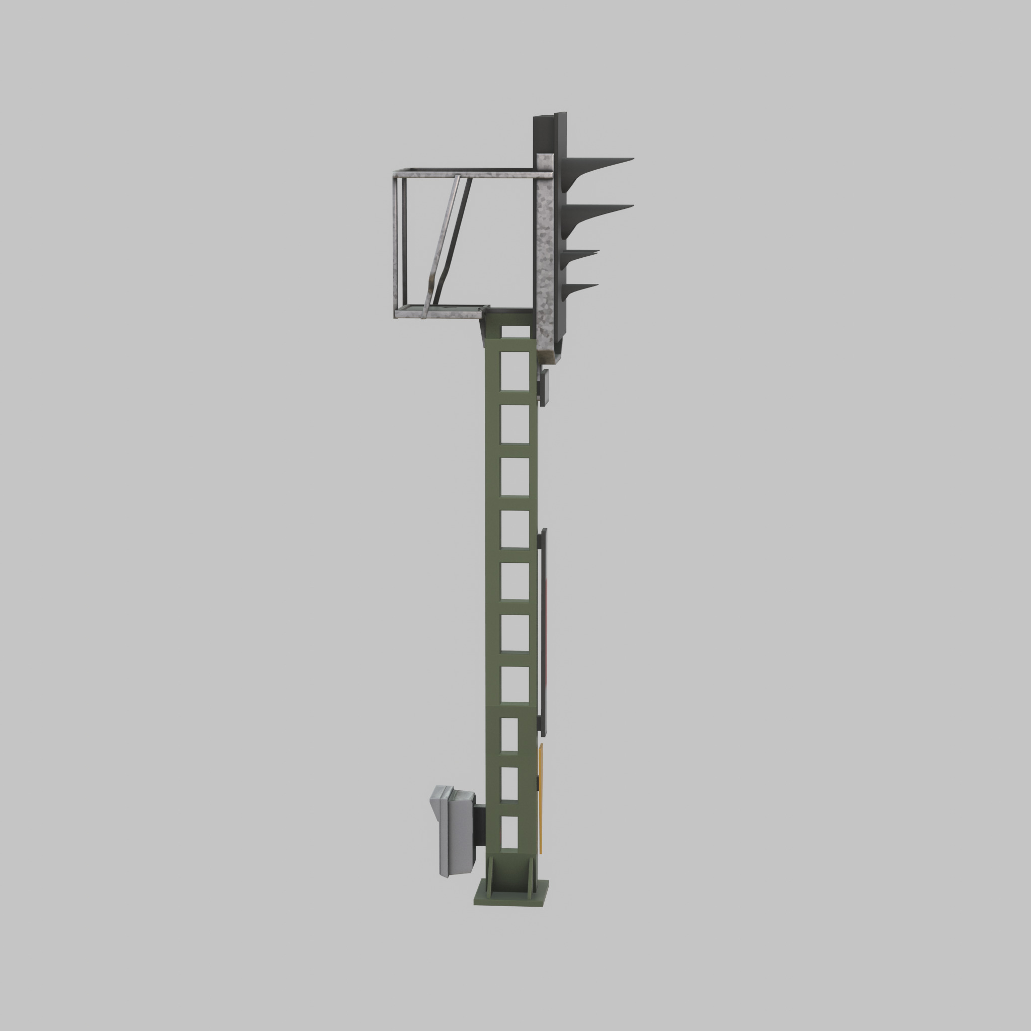 KS Railway Signal Post 4500mm Version-8 Low-poly 3D model_37