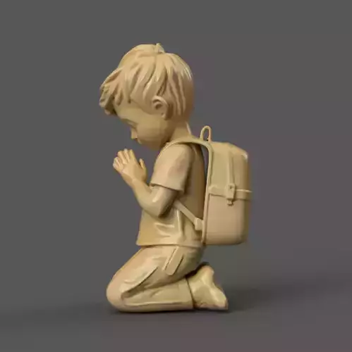 Praying Child 3D Model STL File for Decoration Gifts 1