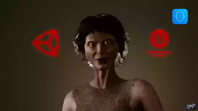 The Creepy mother game character for Horror games Low-poly 3D model