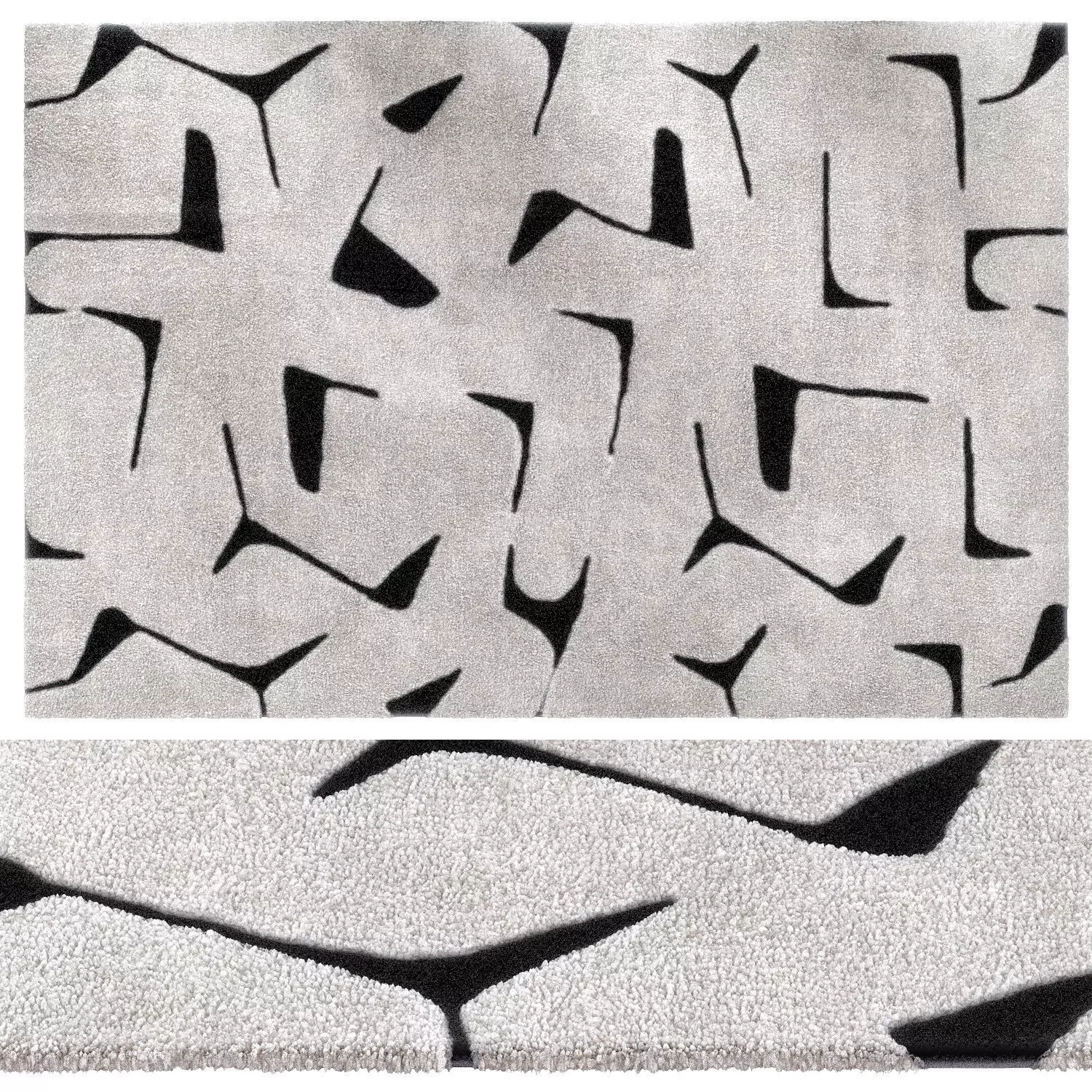 Iris Reversible White Rug 3D model_0