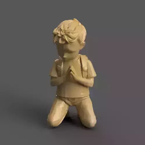 Praying Child 3D Model STL File for Decoration Gifts 3