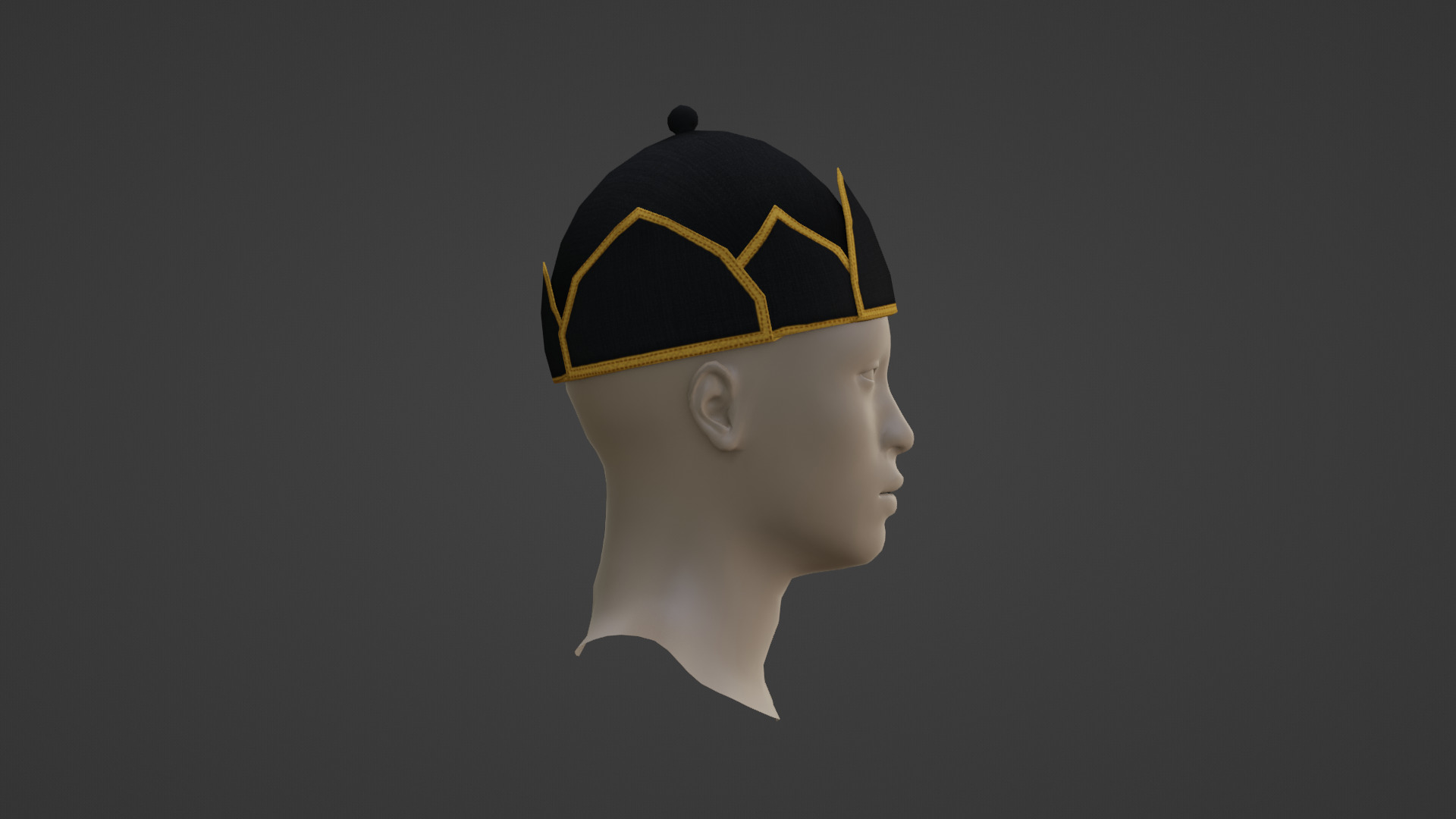 Thai soldier hat Low-poly 3D model_3