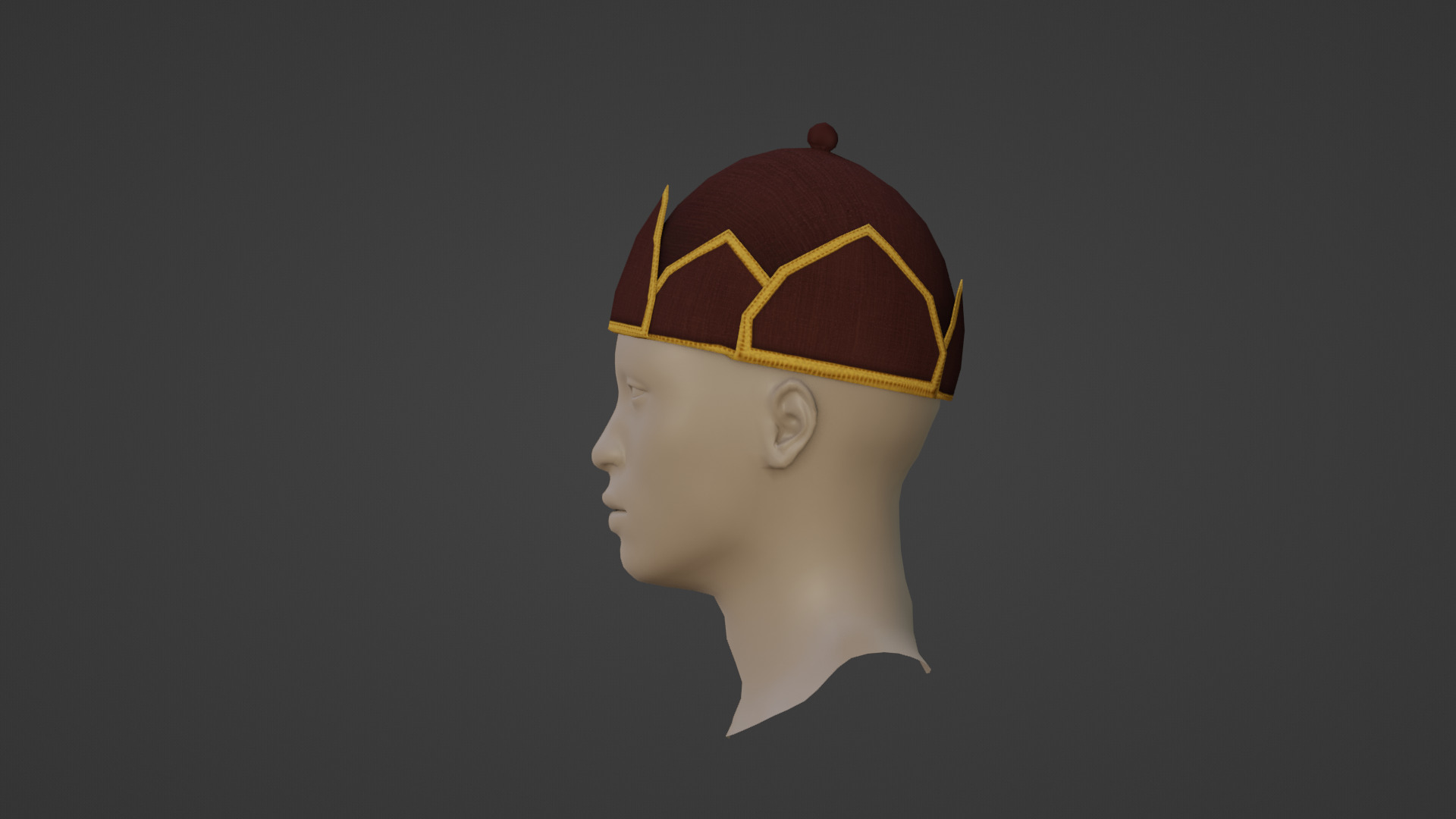 Thai soldier hat Low-poly 3D model_2