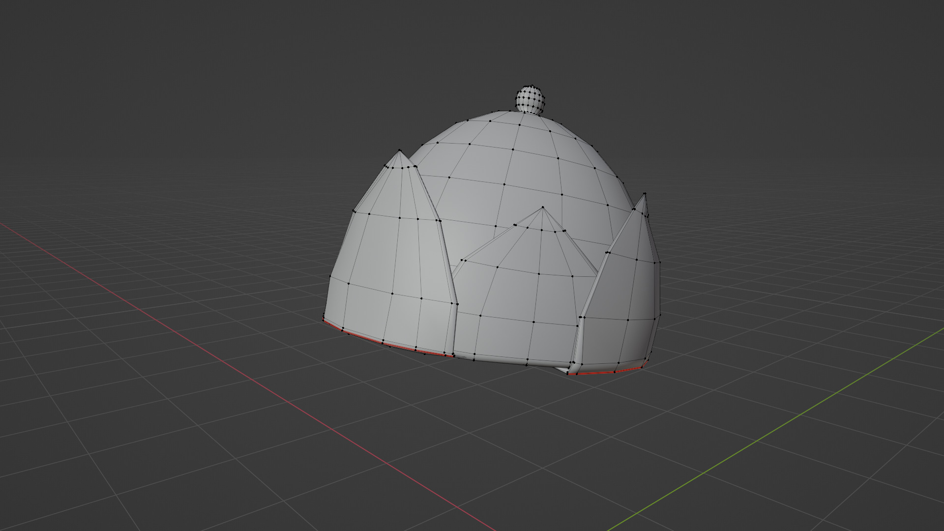 Thai soldier hat Low-poly 3D model_10