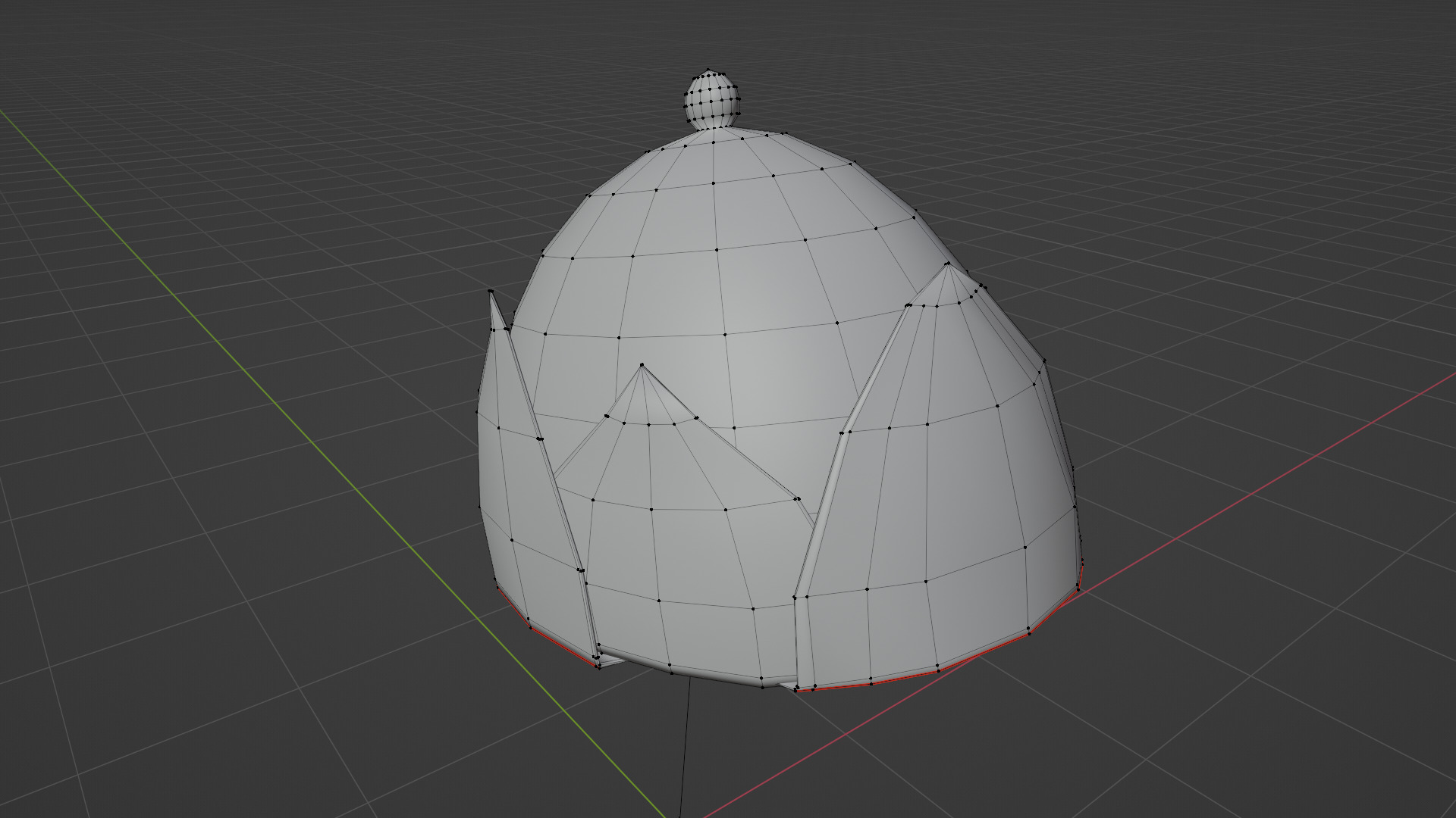 Thai soldier hat Low-poly 3D model_6