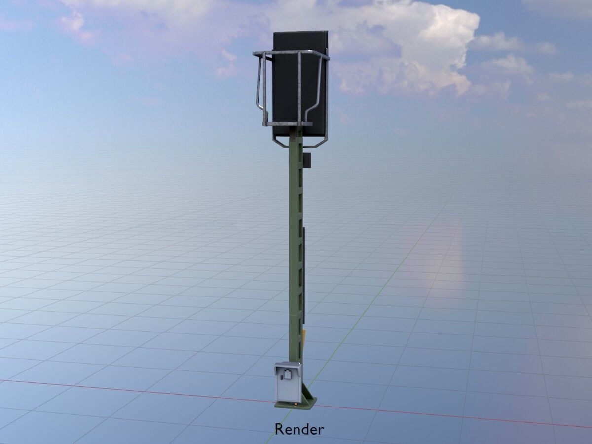 KS Railway Signal Post 4500mm Version-9 Low-poly 3D model_19