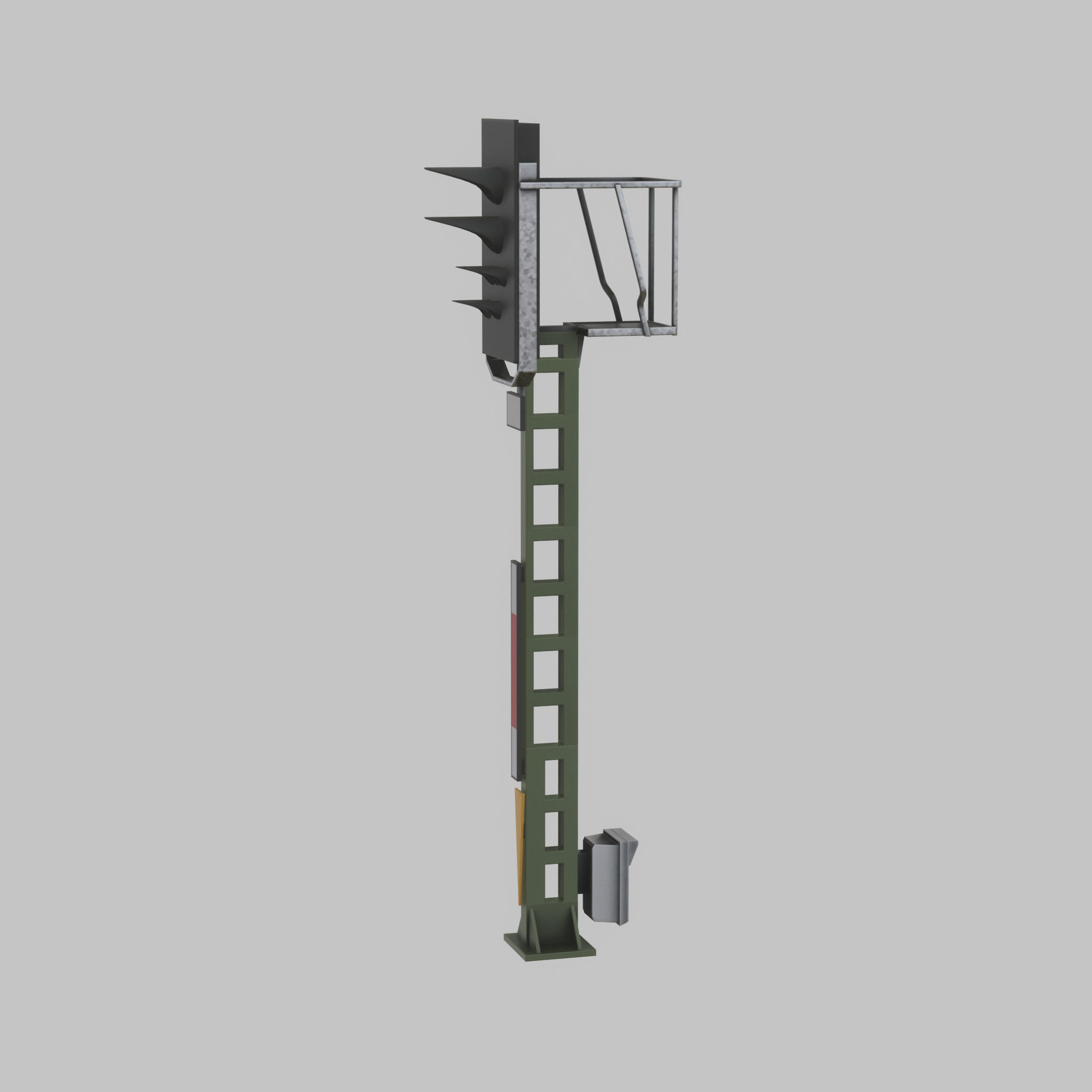 KS Railway Signal Post 4500mm Version-9 Low-poly 3D model_42