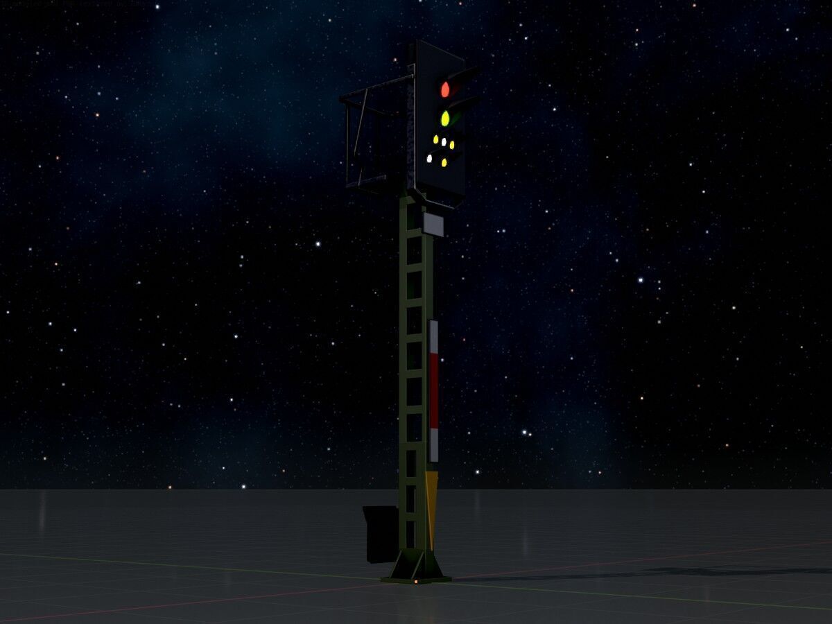KS Railway Signal Post 4500mm Version-9 Low-poly 3D model_4