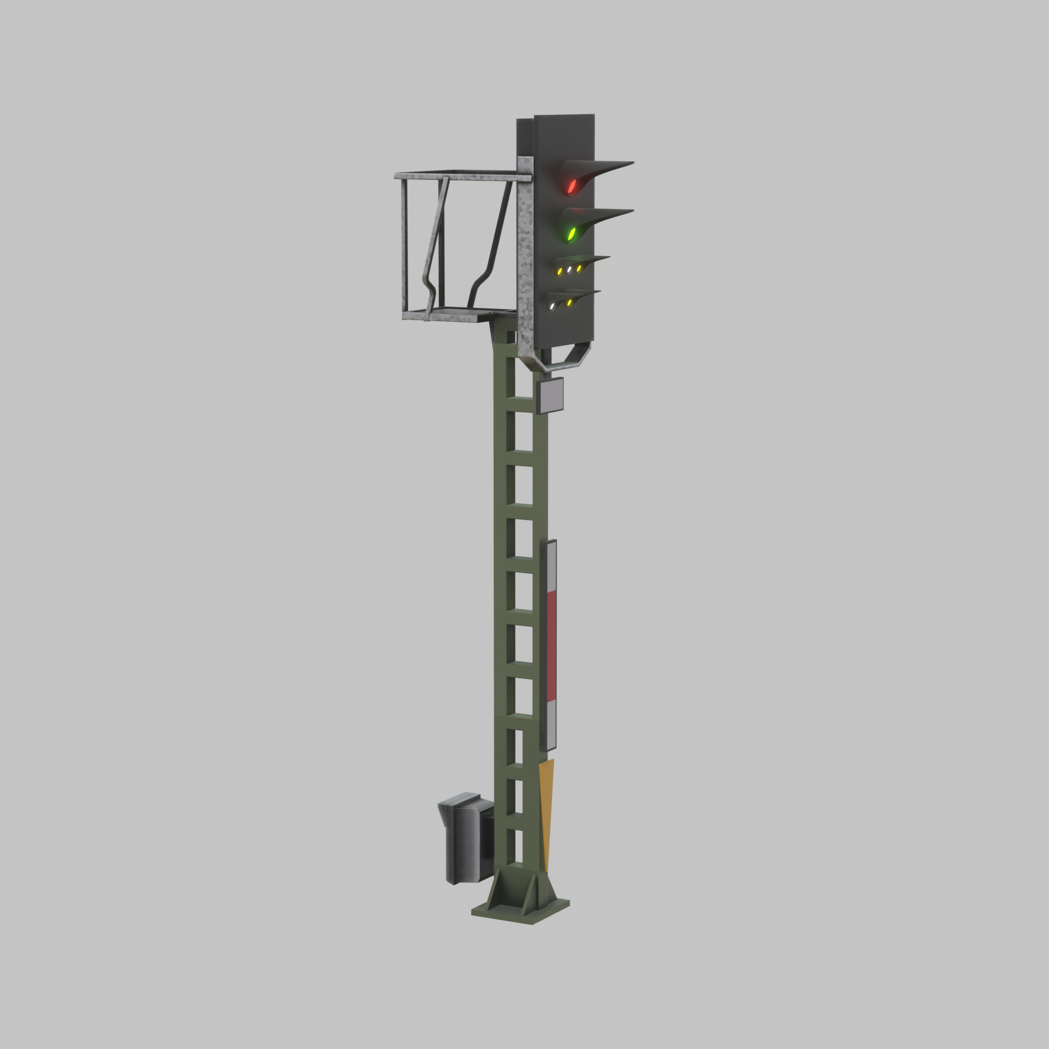 KS Railway Signal Post 4500mm Version-9 Low-poly 3D model_34