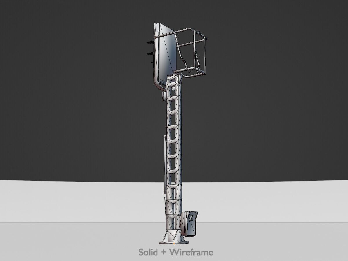 KS Railway Signal Post 4500mm Version-9 Low-poly 3D model_10