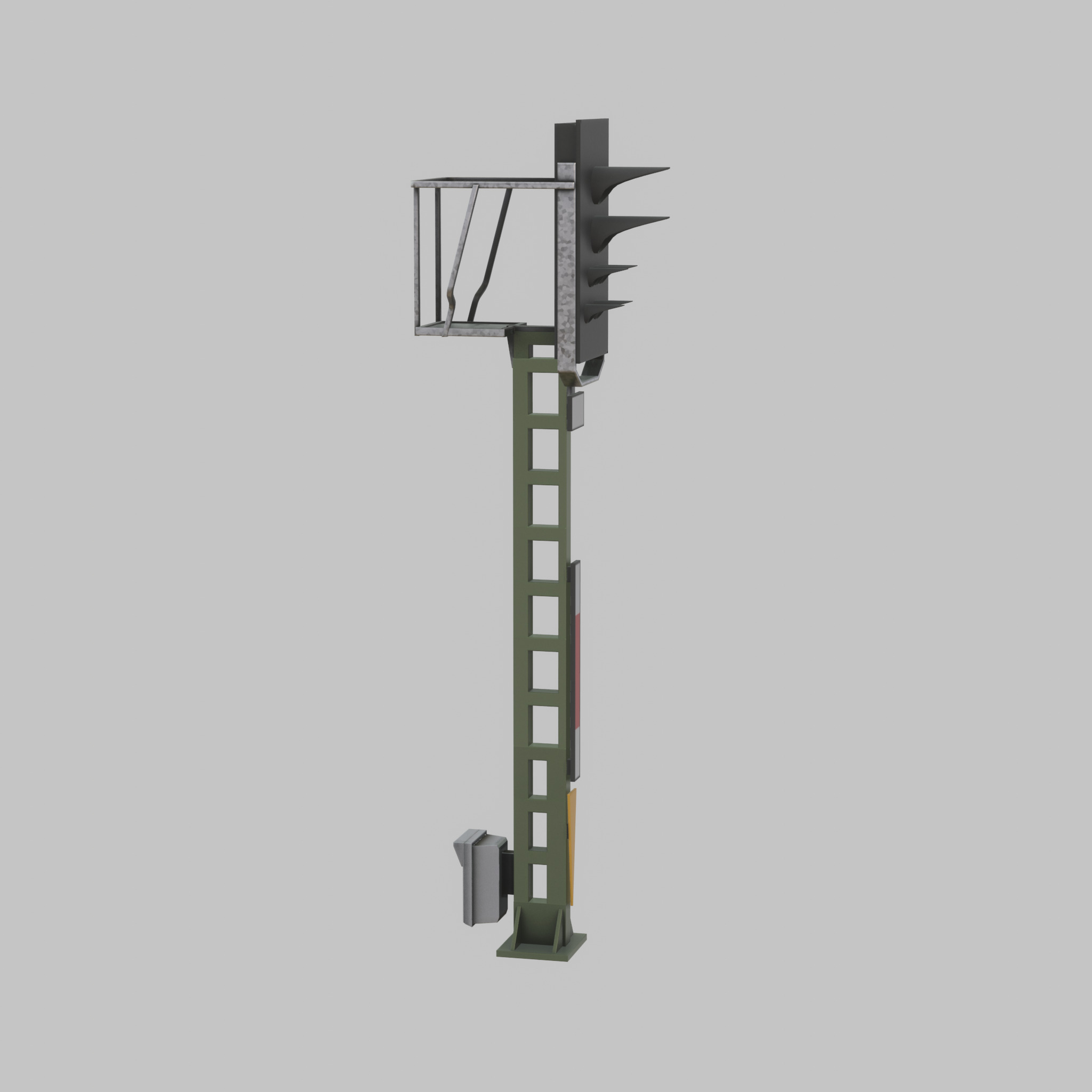 KS Railway Signal Post 4500mm Version-9 Low-poly 3D model_33