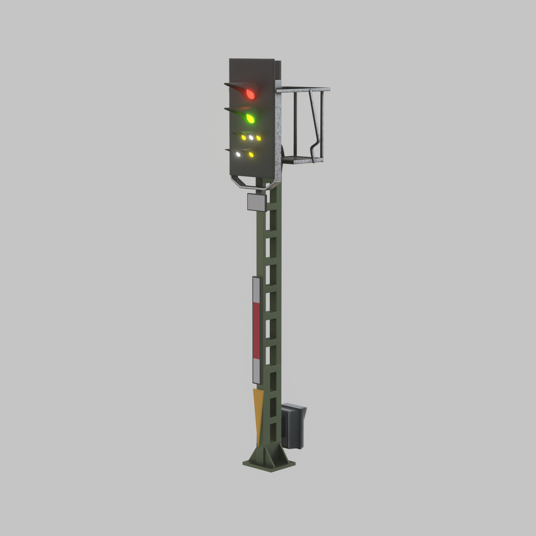 KS Railway Signal Post 4500mm Version-9 Low-poly 3D model_40