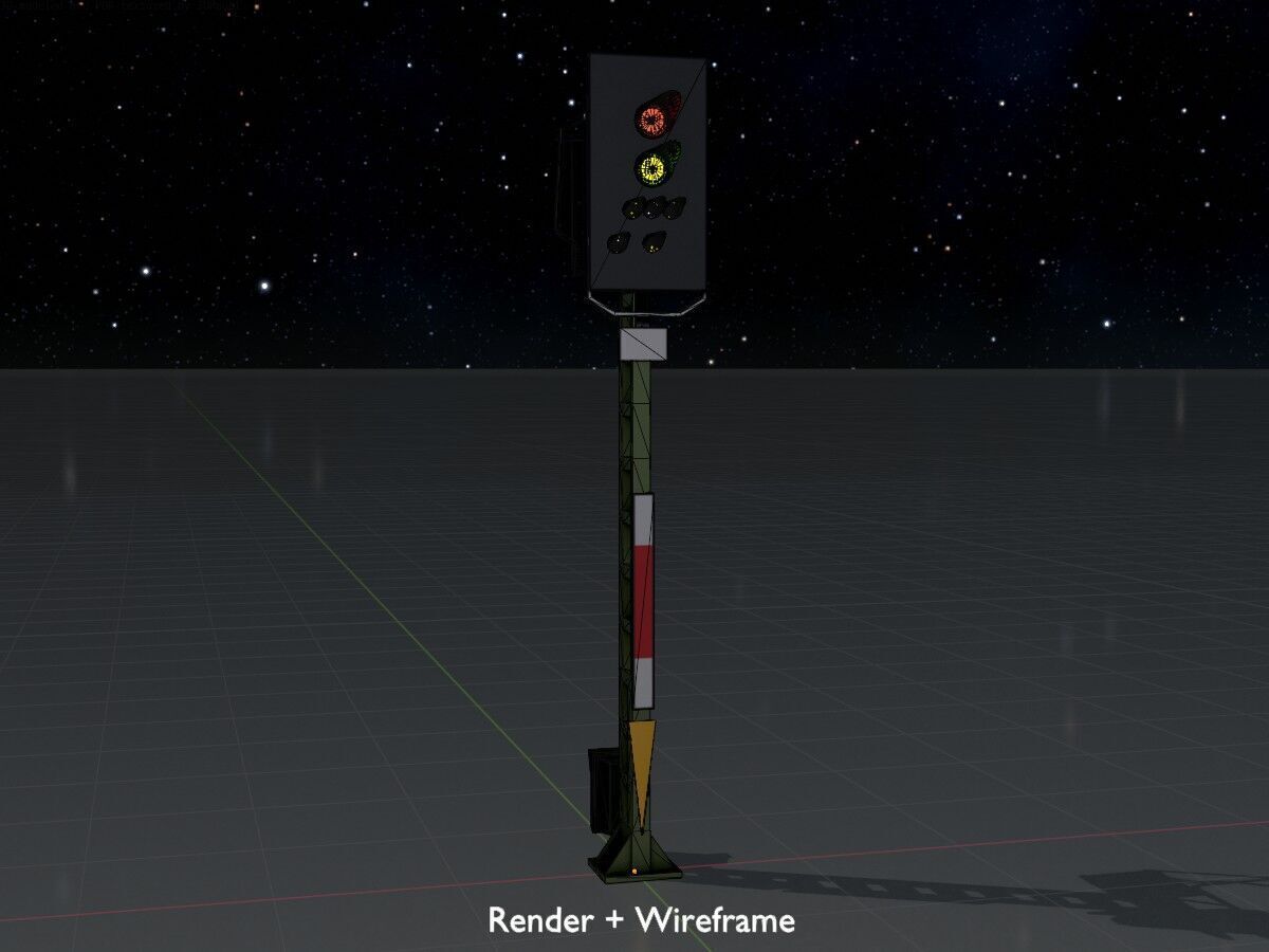 KS Railway Signal Post 4500mm Version-9 Low-poly 3D model_8