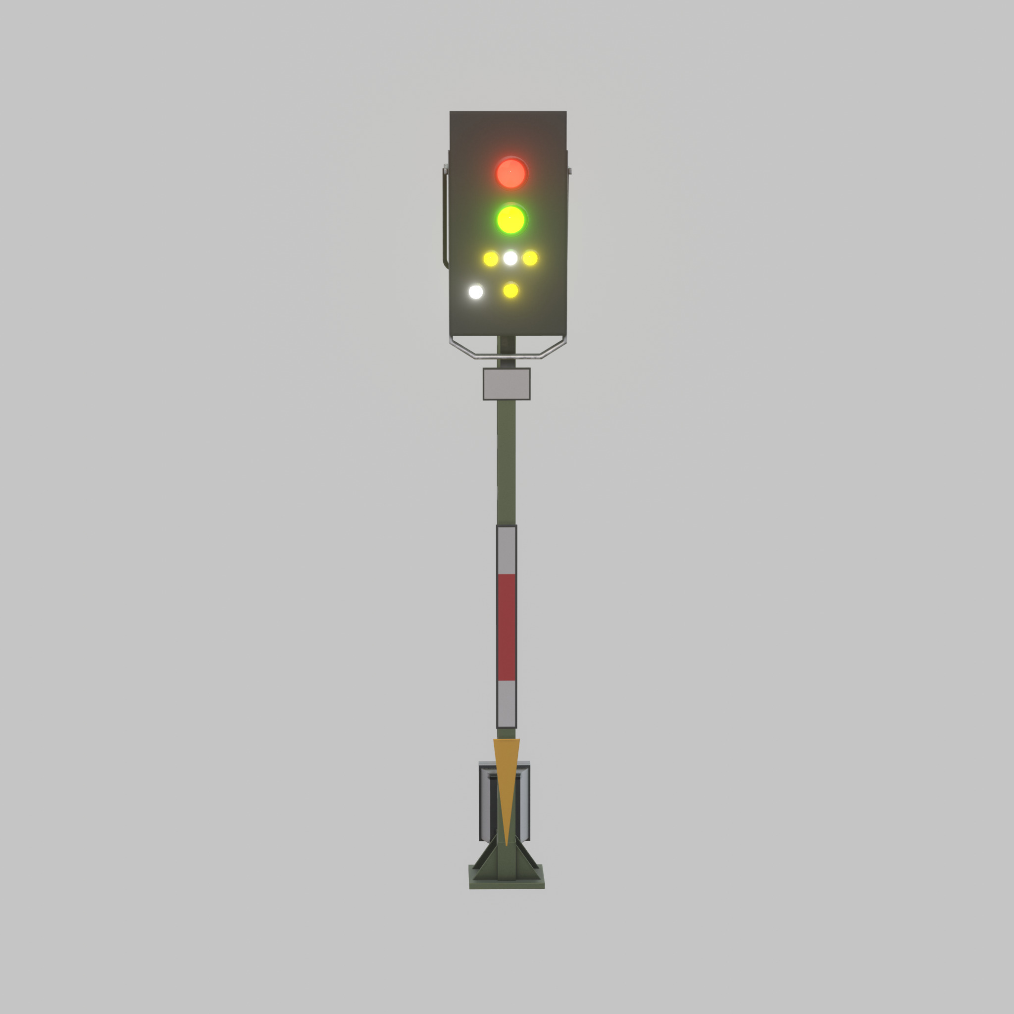KS Railway Signal Post 4500mm Version-9 Low-poly 3D model_21
