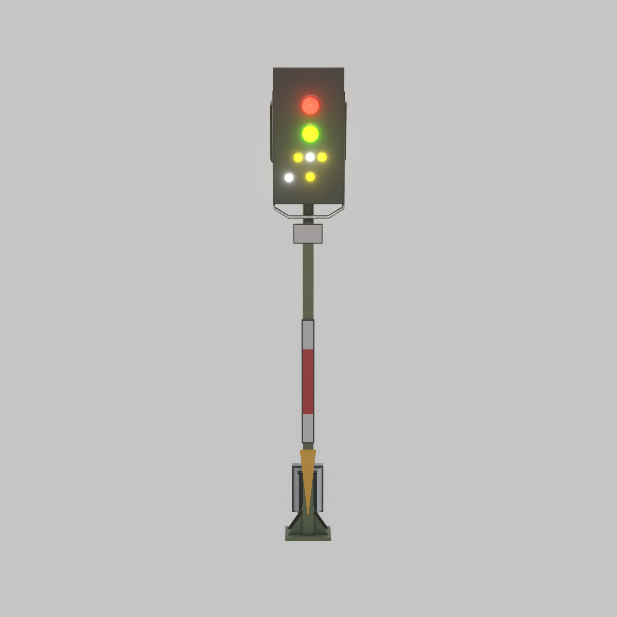 KS Railway Signal Post 4500mm Version-9 Low-poly 3D model_38