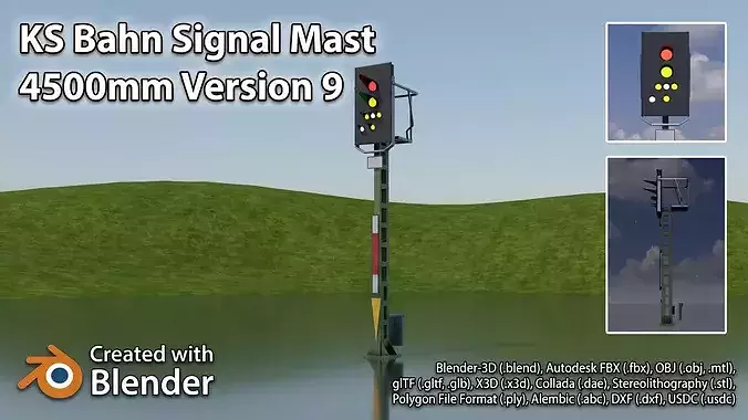 KS Railway Signal Post 4500mm Version-9