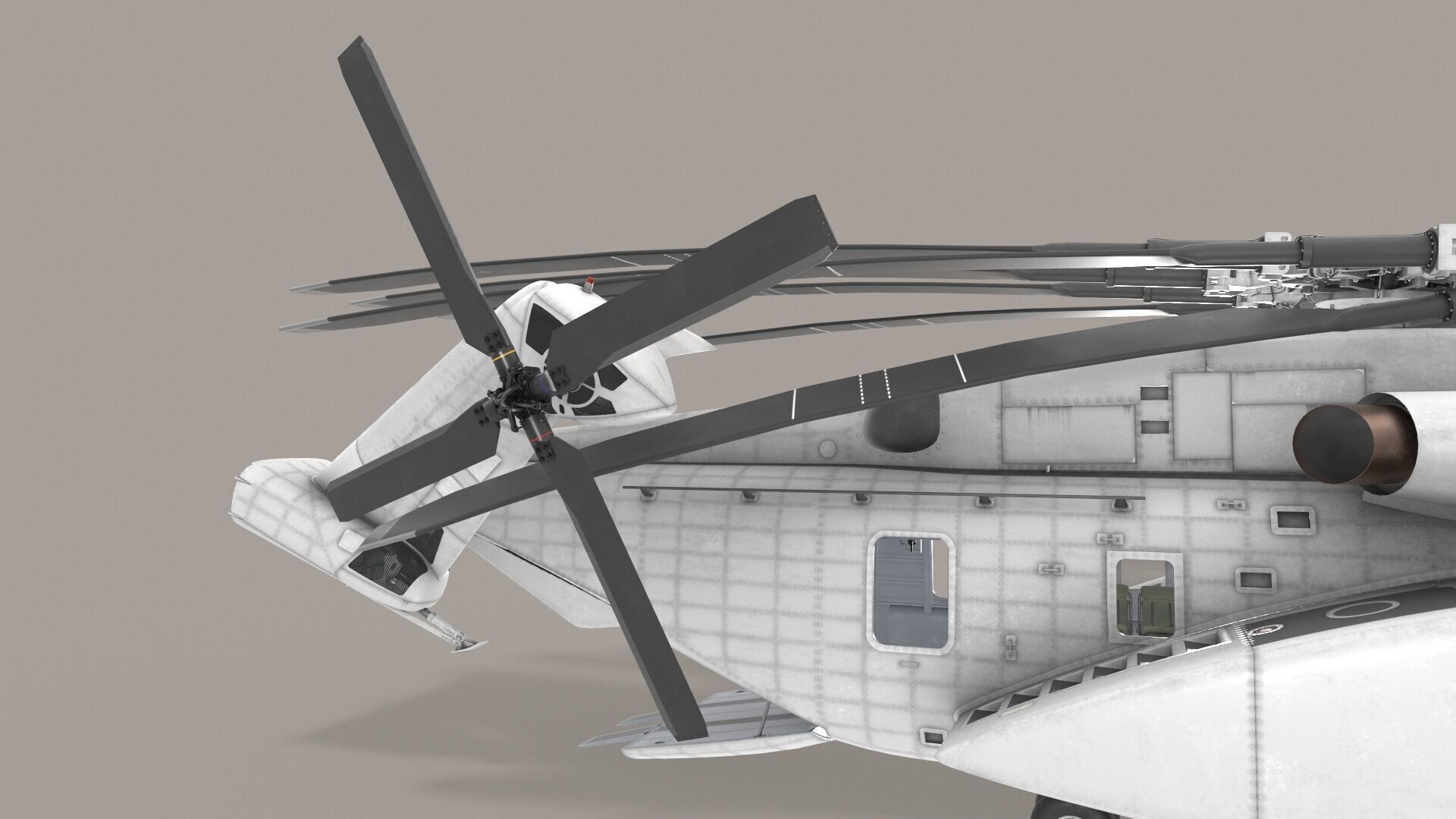MH-53E Sea Dragon Blank Livery Low-poly 3D model_33