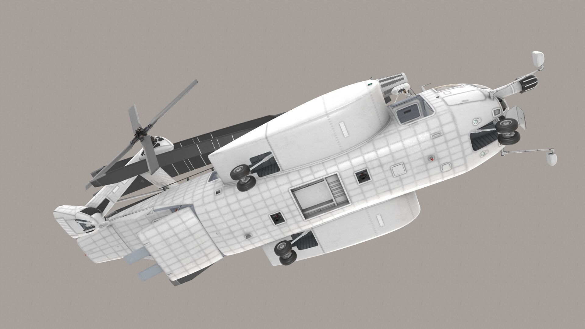 MH-53E Sea Dragon Blank Livery Low-poly 3D model_35