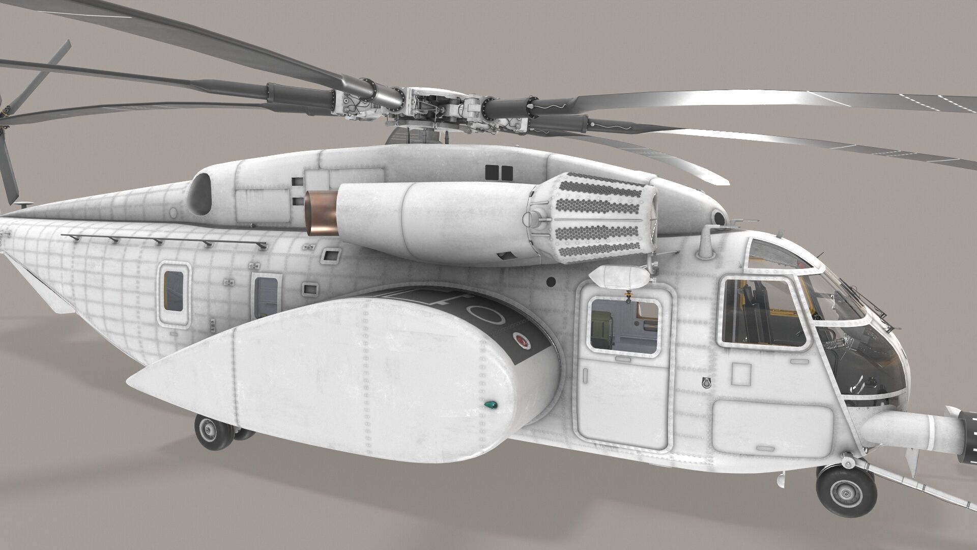 MH-53E Sea Dragon Blank Livery Low-poly 3D model_15