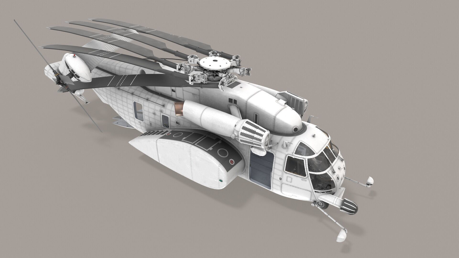 MH-53E Sea Dragon Blank Livery Low-poly 3D model_29