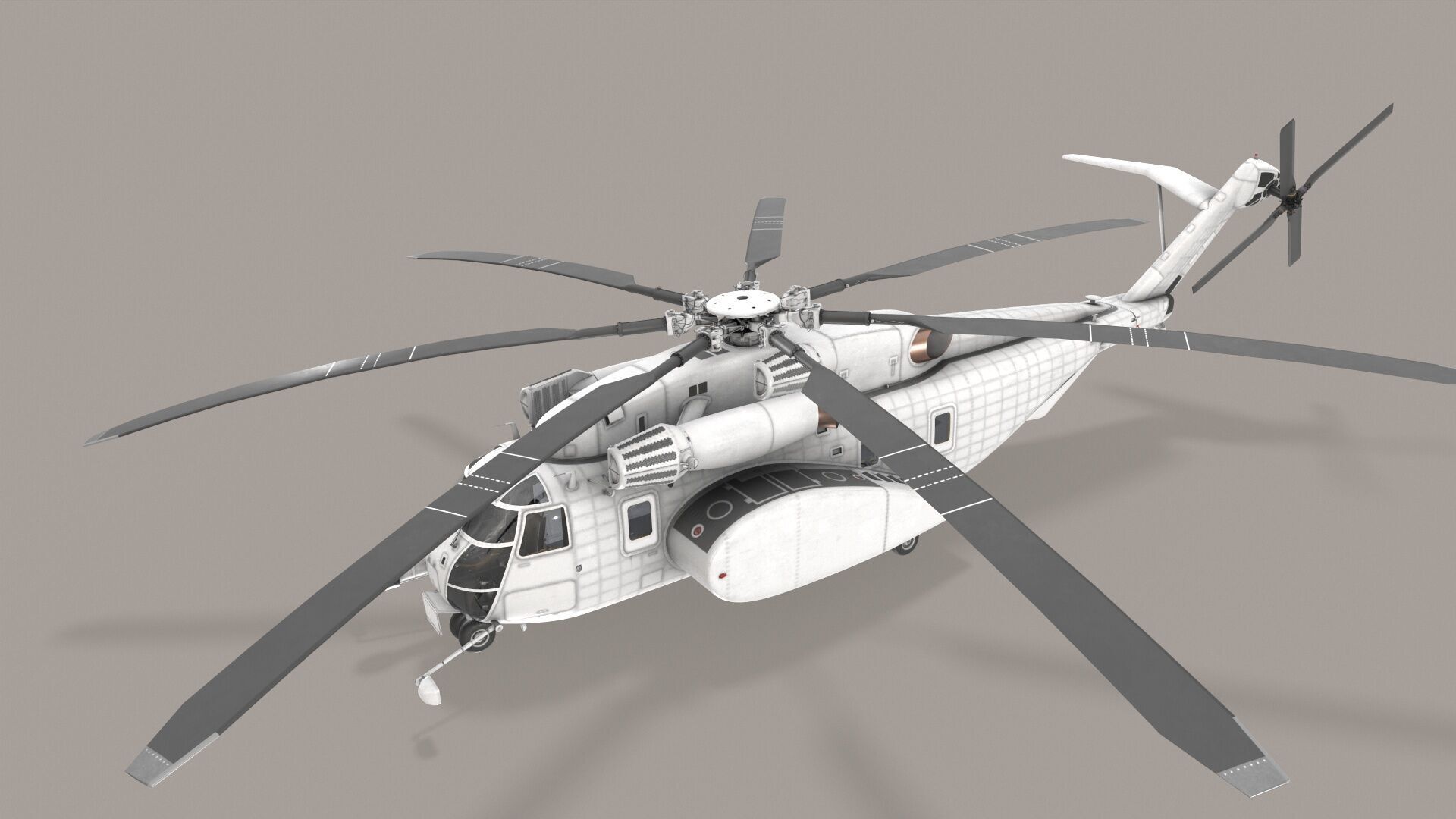 MH-53E Sea Dragon Blank Livery Low-poly 3D model_13