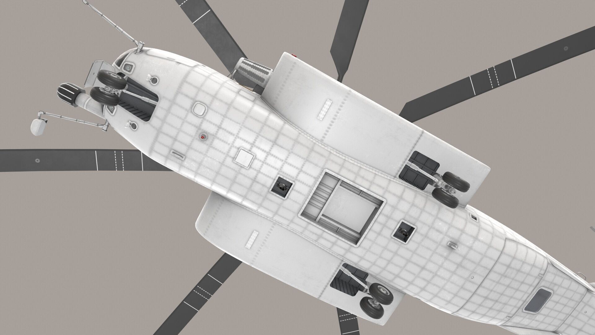 MH-53E Sea Dragon Blank Livery Low-poly 3D model_19