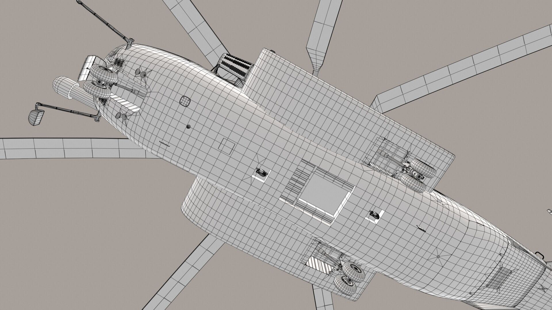 MH-53E Sea Dragon Blank Livery Low-poly 3D model_49
