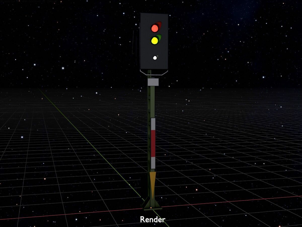 KS Railway Signal Post 4500mm Version-10 Low-poly 3D model_17