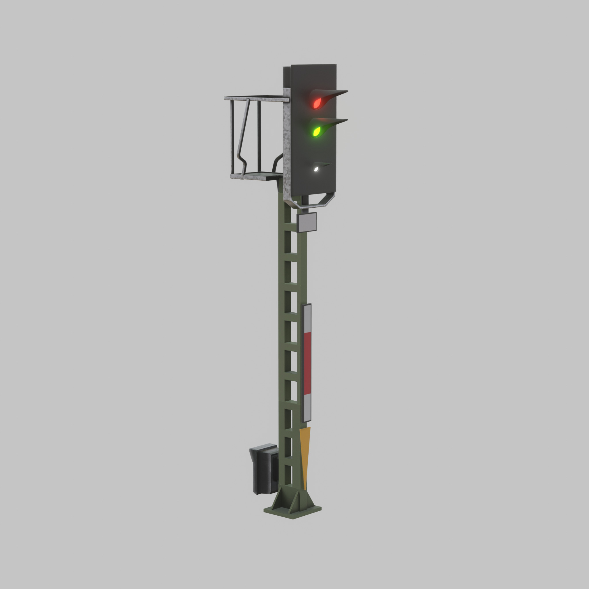 KS Railway Signal Post 4500mm Version-10 Low-poly 3D model_27