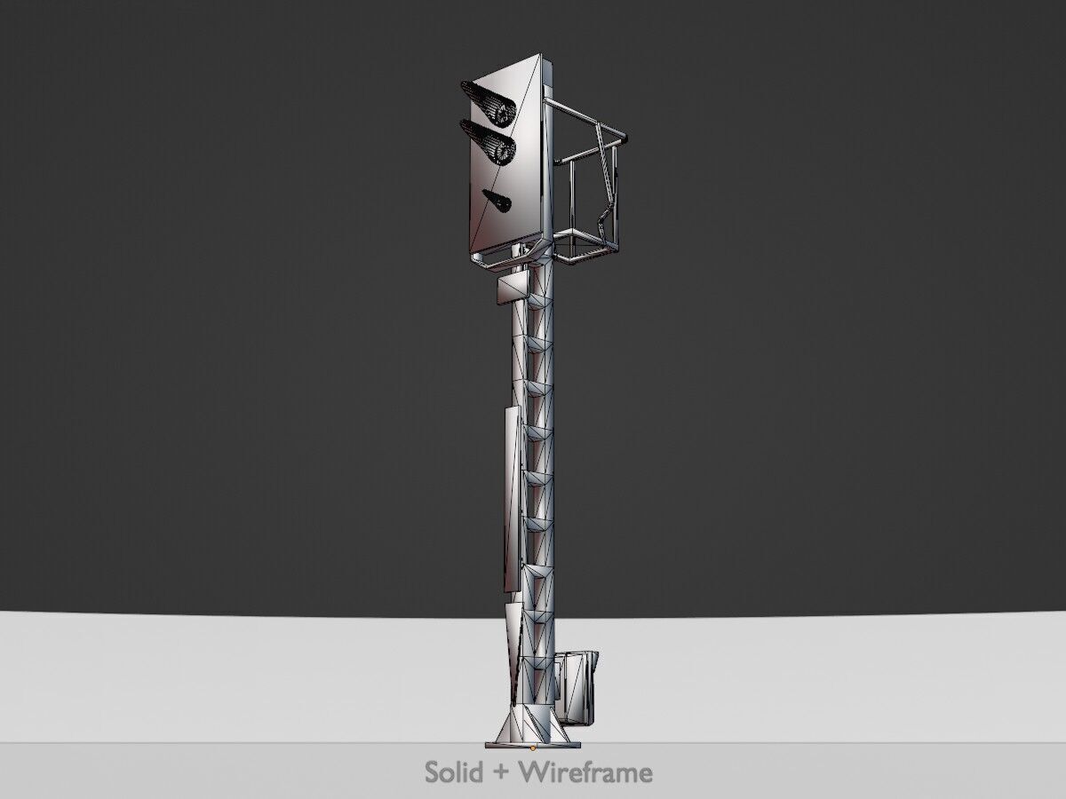KS Railway Signal Post 4500mm Version-10 Low-poly 3D model_9