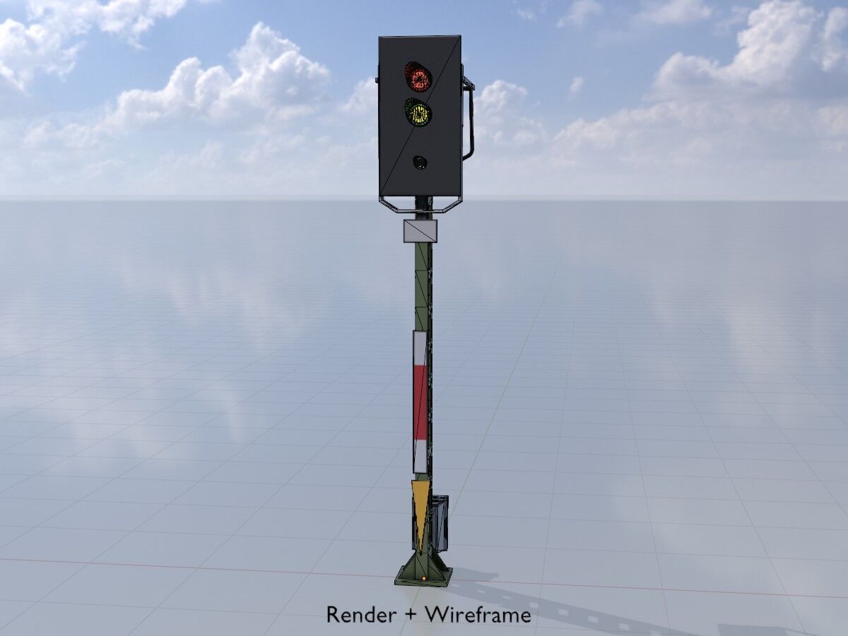 KS Railway Signal Post 4500mm Version-10 Low-poly 3D model_5
