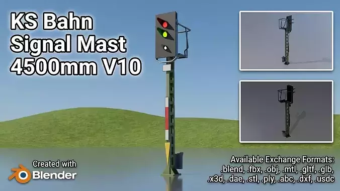 KS Railway Signal Post 4500mm Version-10