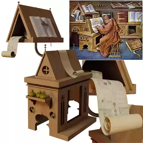 Gothic Scriptorium Table  15th Century