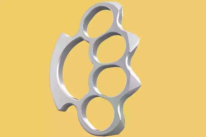 SELF DEFENSE KNUCKLE DUSTER BRASS KNUCKLES FIST LOAD GRIP HAND 3D model