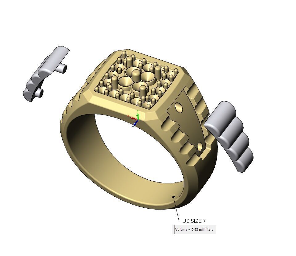 Square presidential link inserts diamond ring US sizes 7to10 3D print model_15