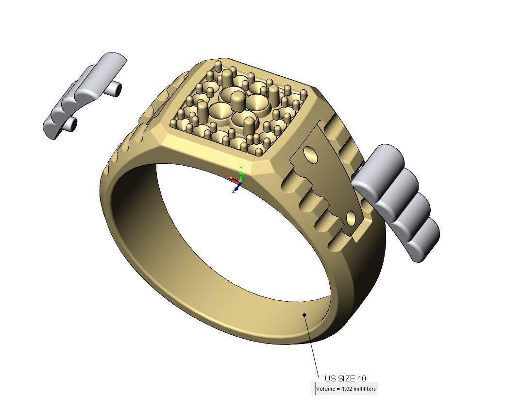 Square presidential link inserts diamond ring US sizes 7to10 3D print model_16