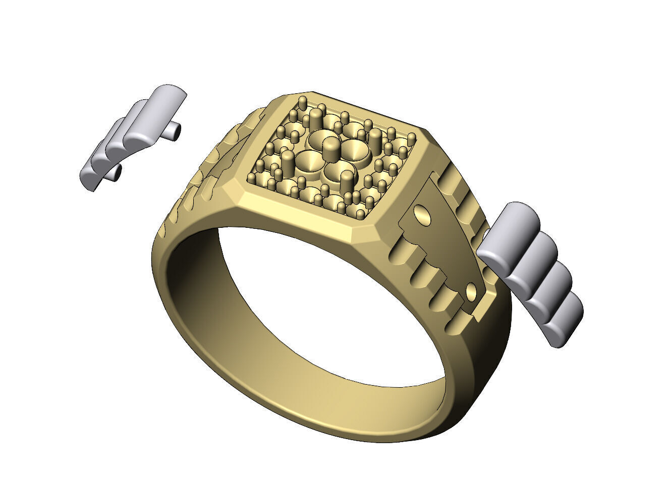 Square presidential link inserts diamond ring US sizes 7to10 3D print model_5