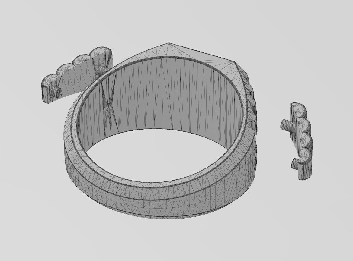 Square presidential link inserts diamond ring US sizes 7to10 3D print model_13