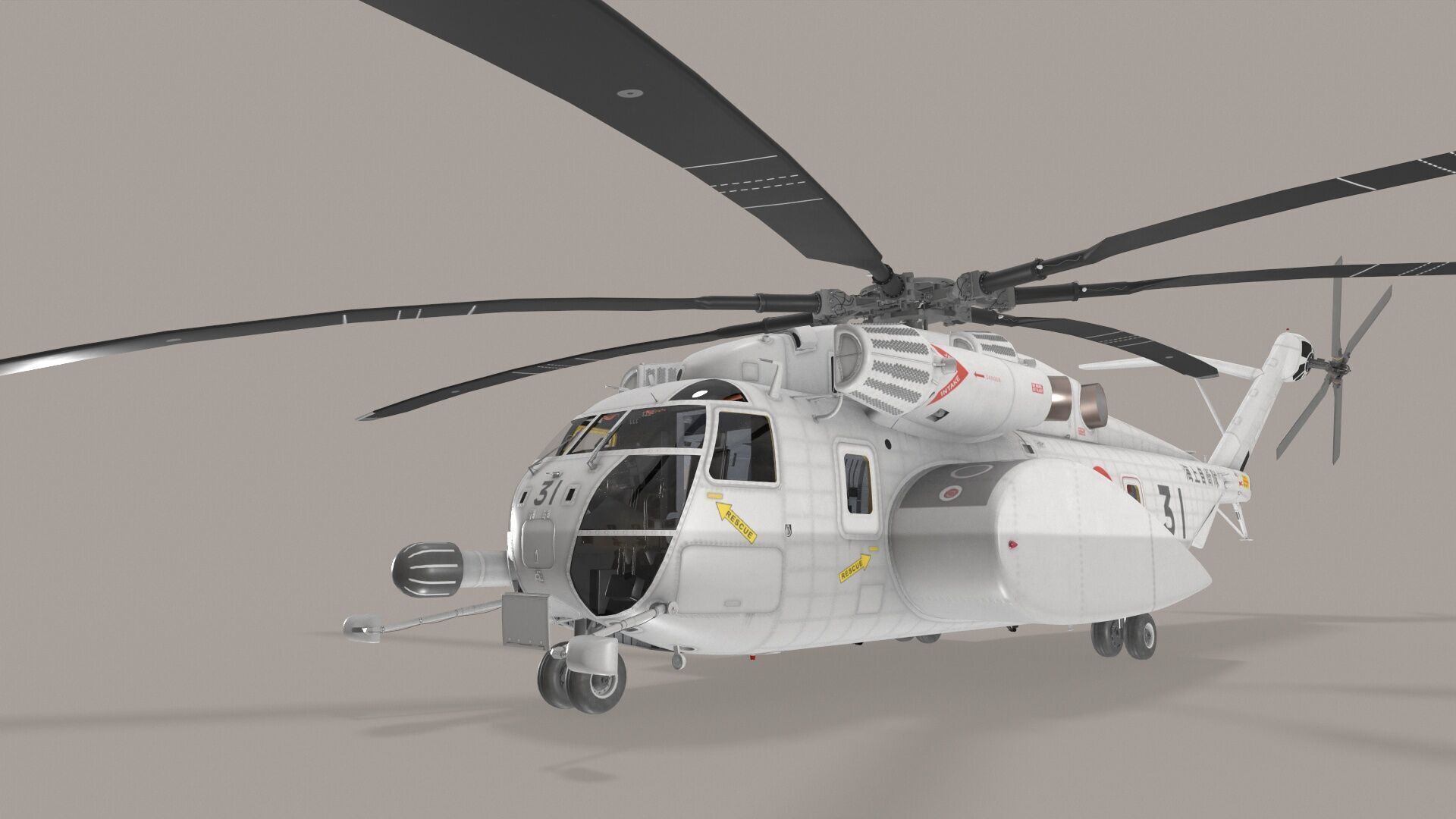 MH-53E Sea Dragon JMSDF Low-poly 3D model_3