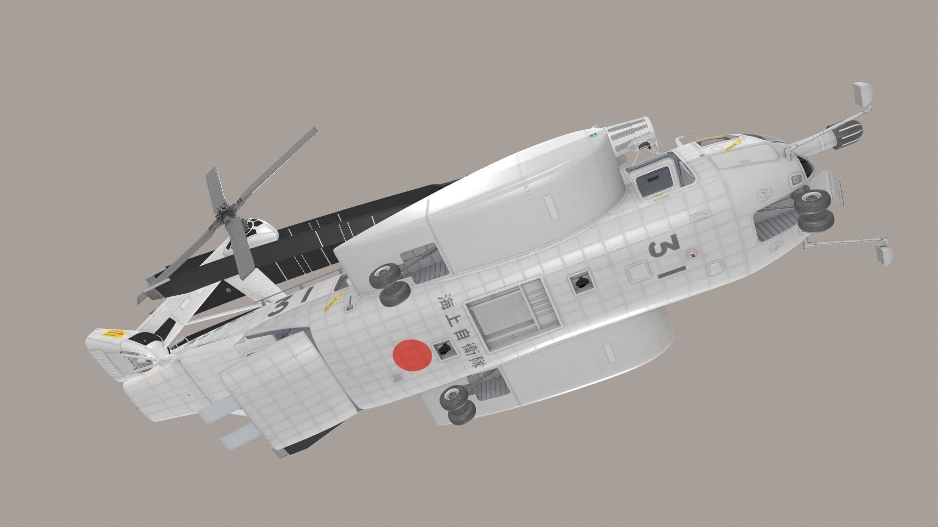 MH-53E Sea Dragon JMSDF Low-poly 3D model_25