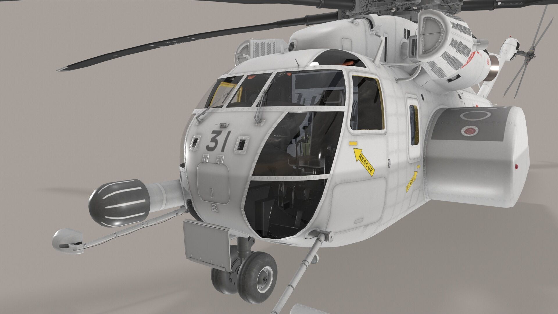 MH-53E Sea Dragon JMSDF Low-poly 3D model_7