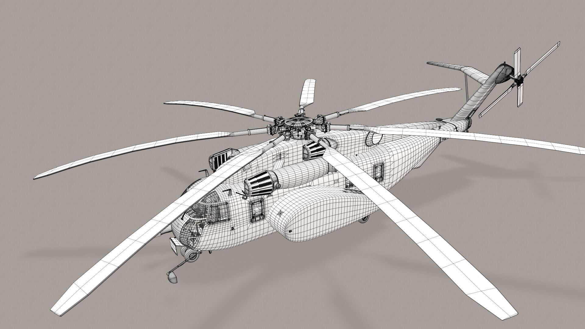 MH-53E Sea Dragon JMSDF Low-poly 3D model_44