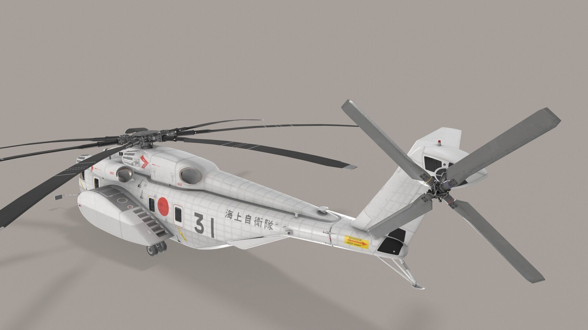 MH-53E Sea Dragon JMSDF Low-poly 3D model_5