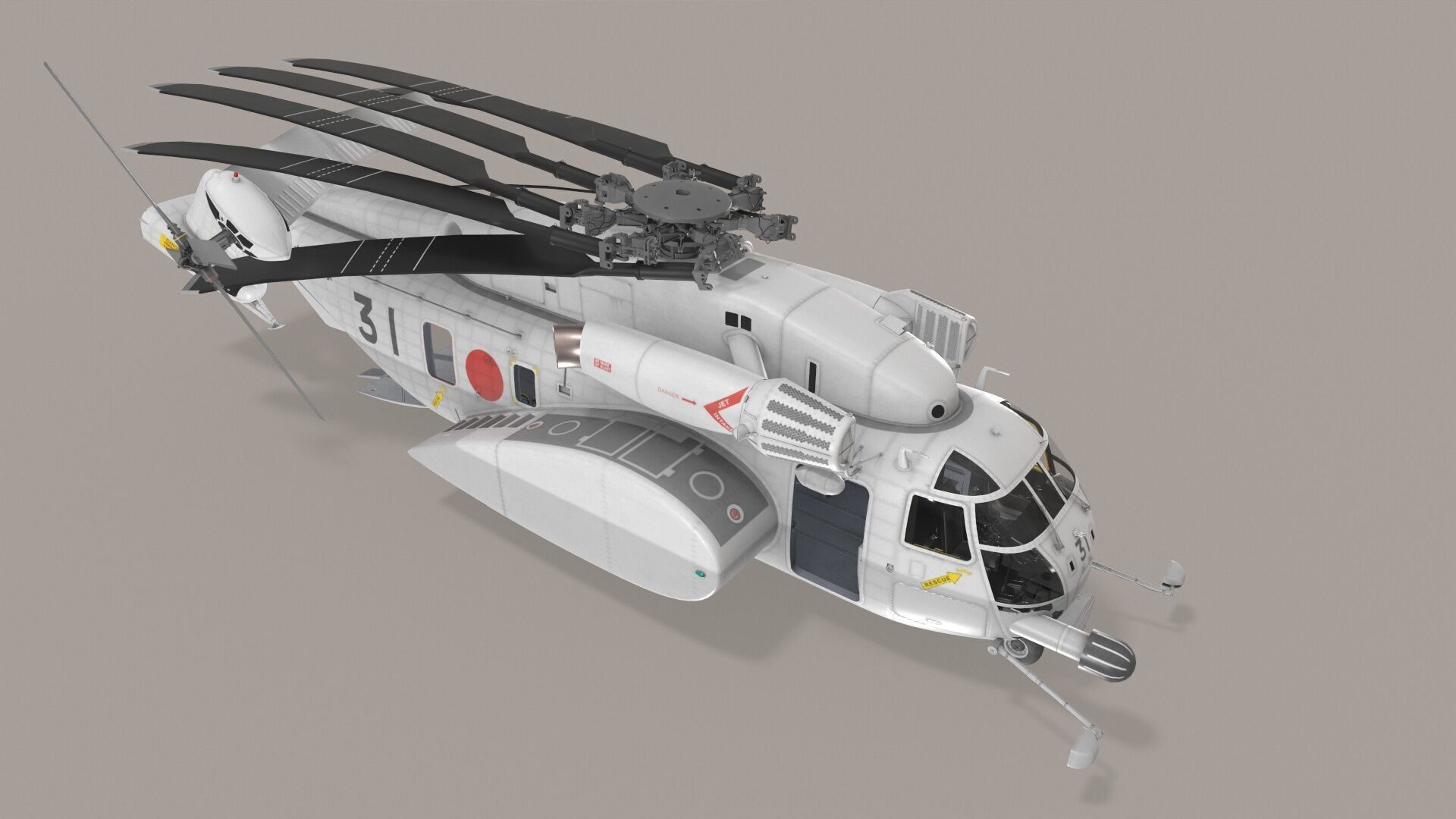 MH-53E Sea Dragon JMSDF Low-poly 3D model_20
