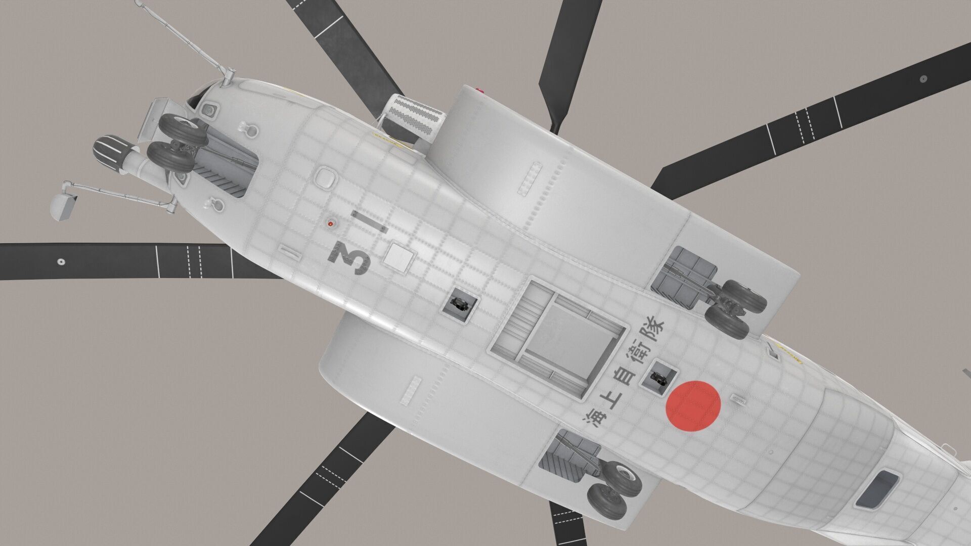 MH-53E Sea Dragon JMSDF Low-poly 3D model_10
