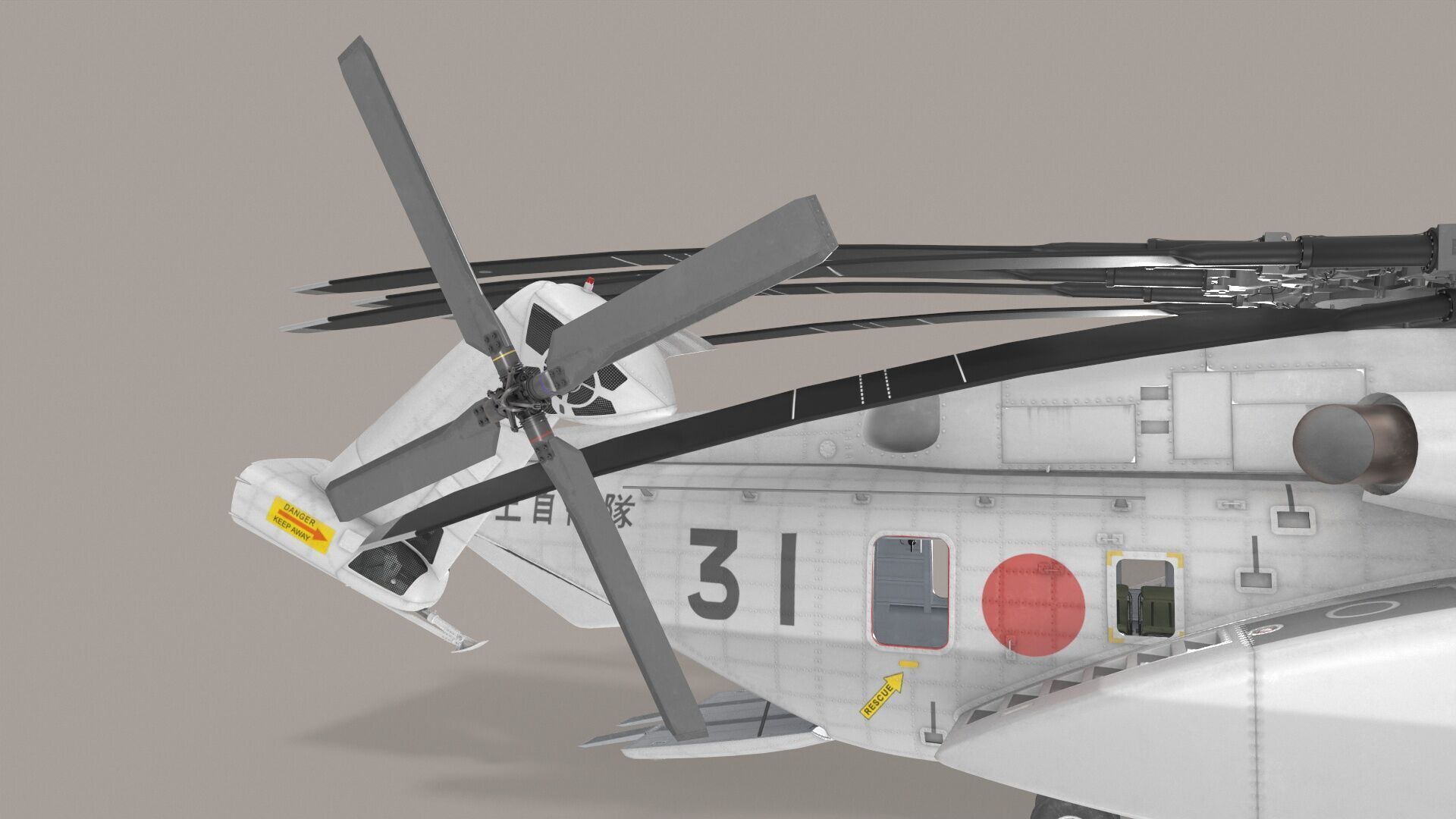 MH-53E Sea Dragon JMSDF Low-poly 3D model_24