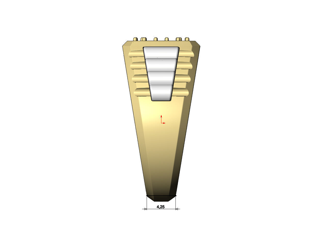 Diamond square presidential link inserts ring US sizes 7to10 3D print model_9