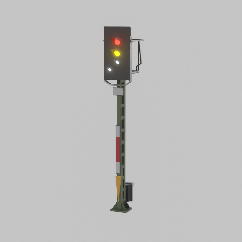 KS Railway Signal Post 4500mm Version-11 Low-poly 3D model_24