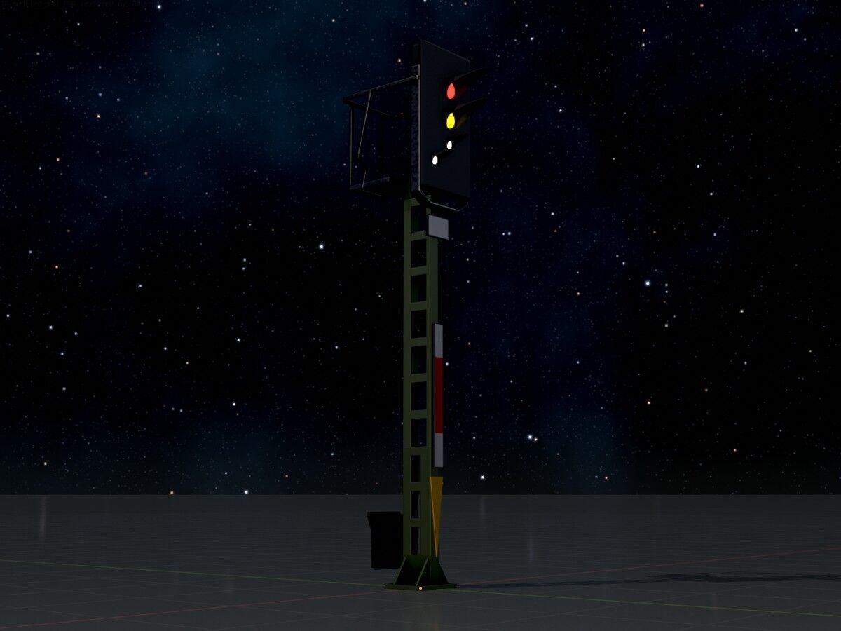 KS Railway Signal Post 4500mm Version-11 Low-poly 3D model_5