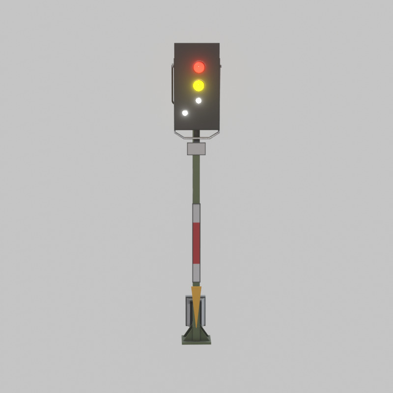 KS Railway Signal Post 4500mm Version-11 Low-poly 3D model_32